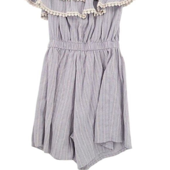 🦄A''Gaci Womens Romper Blue / White Striped Size Large - Picture 3 of 3